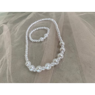 Set Vòng Tay Vòng Cổ Ngọc Trai Nhân Tạo Cho Bé Diện Áo Dài, Áo Bà Ba Xinh Yêu