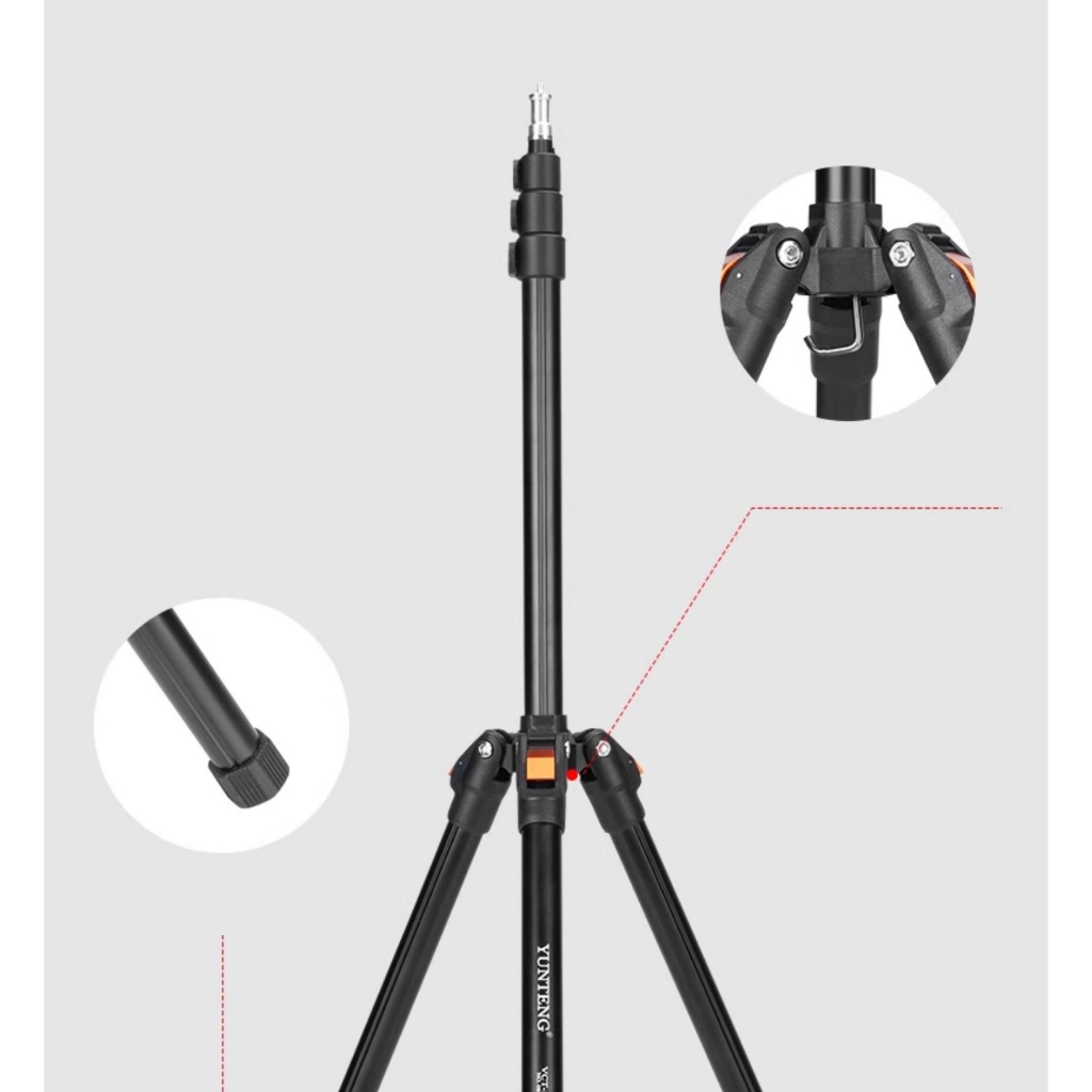 Bộ Tripod Yunteng VCT-5228 + Đầu 190PH – Chân Máy 2m1 Xoay 360°, Nghiêng 90°