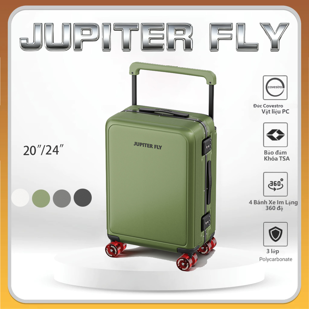 JUPITER FLY Luggage vali kéo cao cấp vali size 20 24/28du lịch valy vali du lịch vali khung nhôm