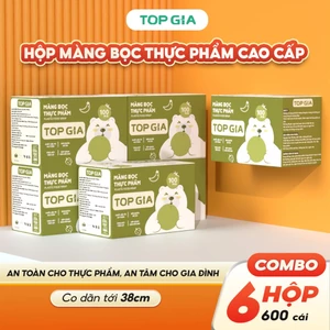 Màng bọc thực phẩm TOPGIA hộp 100 cái treo tường tiện lợi, chất liệu an toàn cho thực phẩm chun co dãn