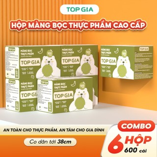 Màng bọc thực phẩm TOPGIA hộp 100 cái treo tường tiện lợi, chất liệu an toàn cho thực phẩm chun co dãn