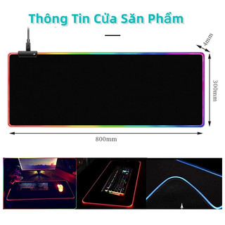 Miếng Lót Bàn Phím Đèn LED RGB Miếng Lót chuột Cỡ Lớn 800*300 Nhiều màu