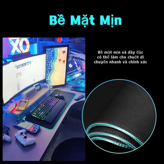 Miếng Lót Bàn Phím Đèn LED RGB Miếng Lót chuột Cỡ Lớn 800*300 Nhiều màu