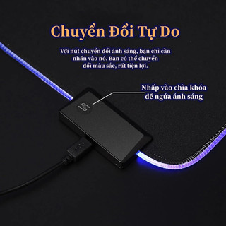 Miếng Lót Bàn Phím Đèn LED RGB Miếng Lót chuột Cỡ Lớn 800*300 Nhiều màu