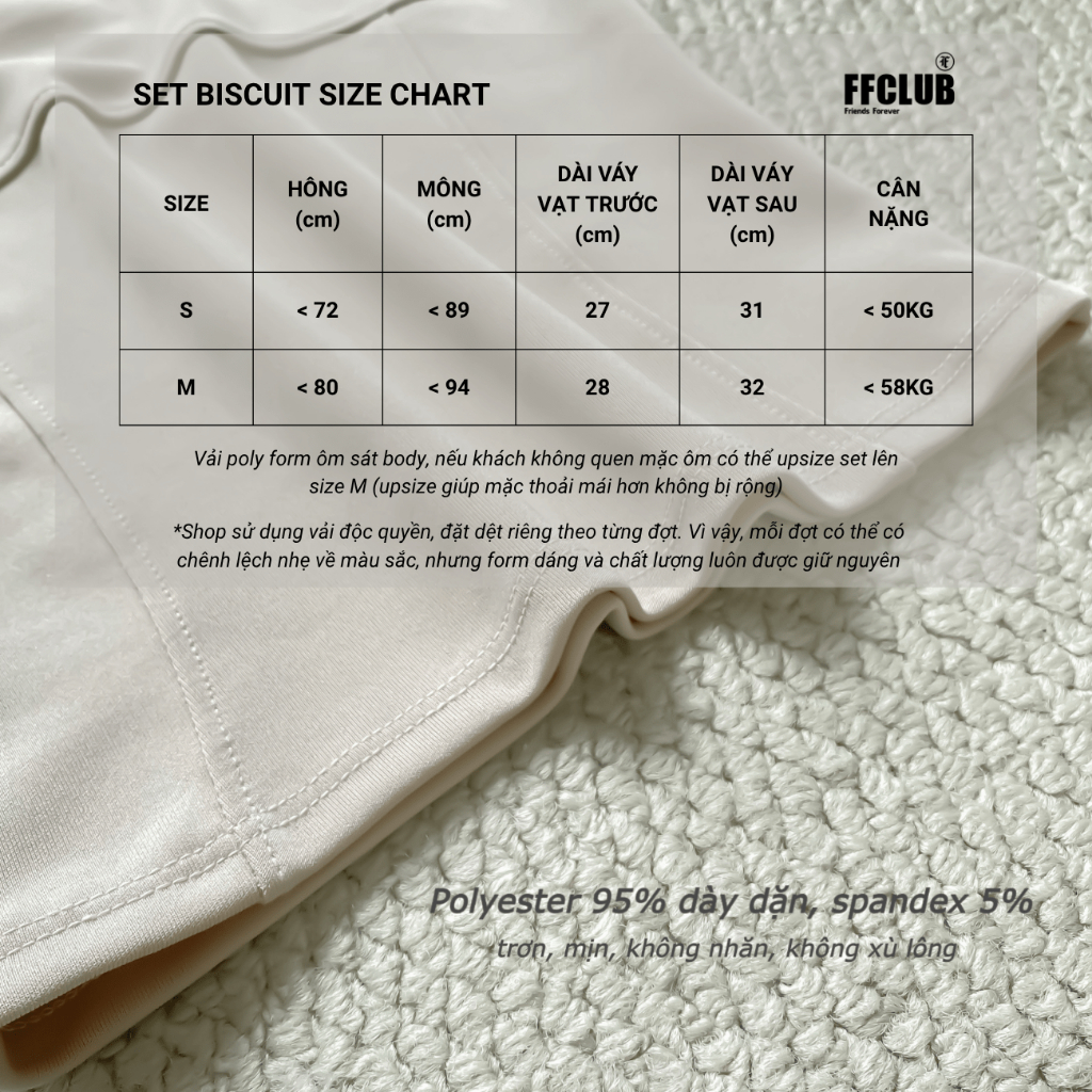 [CÓ TÁCH SET] Áo lệch vai BISCUIT & Chân váy Poly 2 lớp FFCLUB