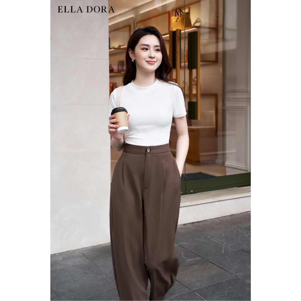 Quần tây nữ baggy ELLA DORA form đẹp thanh lịch dễ phối đồ 3 màu Be/Xanh Than/Nâu [Q18]
