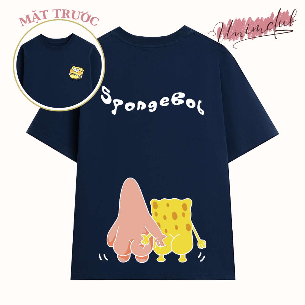 [ Vải 250 GSM ] Áo Thun Spongebob Squarepants Bóp Mông Tình Bạn Áo Thun Đôi Nhóm Bạn Thân Chất Liệu 100% Cotton Cao Cấp