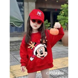 áo dài tay thu đông cho bé trai bé gái sắc đỏ, áo noel cho bé, áo nỉ dài tay cho bé đi chơi noel chơi tết
