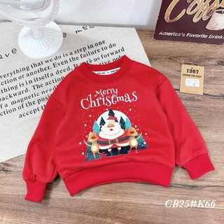 áo dài tay thu đông cho bé trai bé gái sắc đỏ, áo noel cho bé, áo nỉ dài tay cho bé đi chơi noel chơi tết
