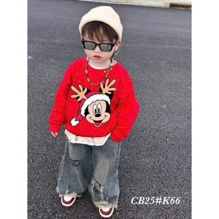 áo dài tay thu đông cho bé trai bé gái sắc đỏ, áo noel cho bé, áo nỉ dài tay cho bé đi chơi noel chơi tết