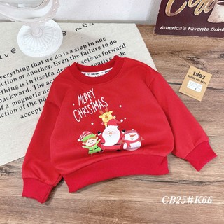 áo dài tay thu đông cho bé trai bé gái sắc đỏ, áo noel cho bé, áo nỉ dài tay cho bé đi chơi noel chơi tết