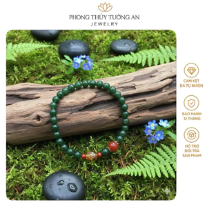 Vòng tay Ngọc Bích phong thủy mix charm – Hài Hòa, Dịu Mát, Lan Tỏa sự An Nhiên 🍃