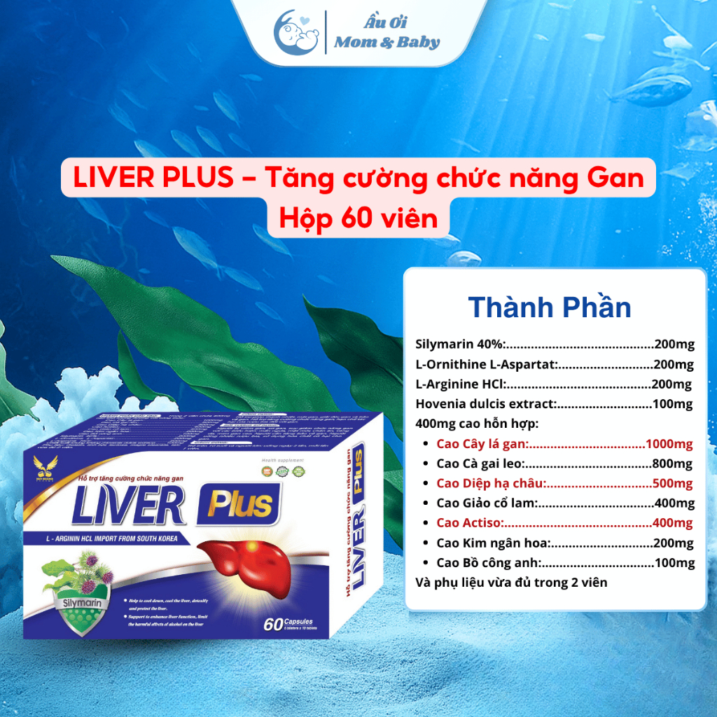 [HÀNG CTY + QUÀ] Liver Plus Viên uống tăng cường chức năng Gan