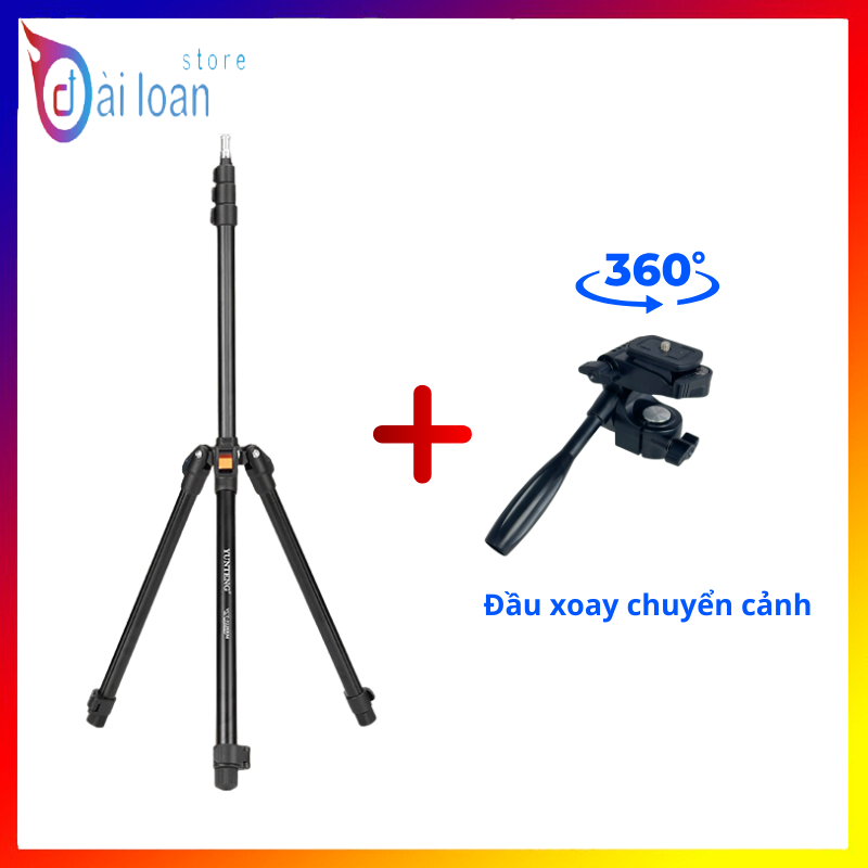 Bộ Tripod Yunteng VCT-5228 + Đầu 190PH – Chân Máy 2m1 Xoay 360°, Nghiêng 90°