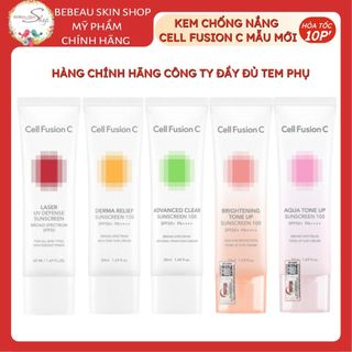 Kem Chống Nắng Cell Fusion Toning Suncream 100 Spf 50+++ Mẫu Mới Hàng Công Ty Chính Hãng - Bebeau
