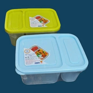 Hộp Nhựa 2 Ngăn - Hộp Nhựa Đựng Thực Phẩm Tủ Lạnh 2 Ngăn Tiện Dụng