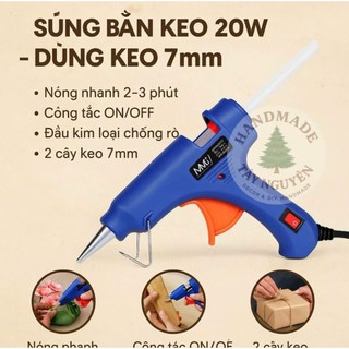 COMBO Máy Bắn Keo 20W + 10 Keo Nến 7mmx29.3cm - Nhỏ Gọn, Bền, An Toàn. Dùng decor, làm đồ handmade trang trí nhà cửa,