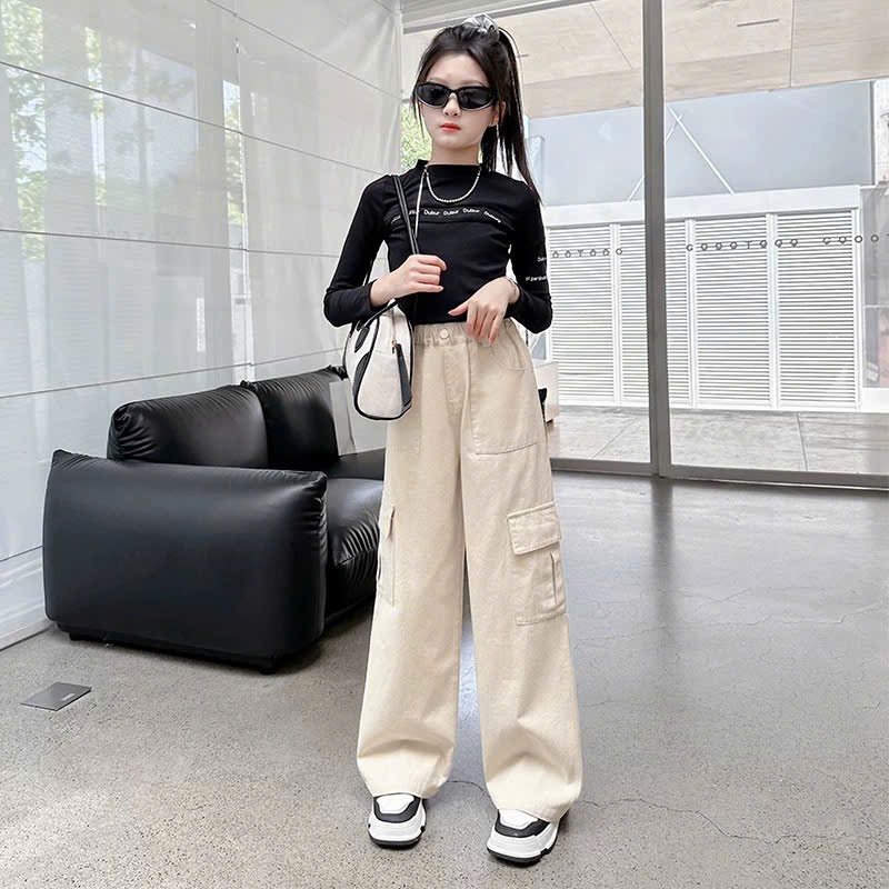 Quần suông kaki túi hộp cho bé gái size đại BEESHOP KM0017