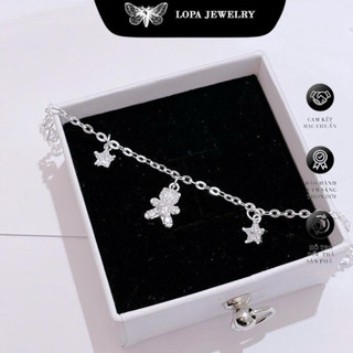Lắc tay bạc LoPa dáng gấu hộp vuông dáng nhẹ nhàng sang chảnh cute LoPa