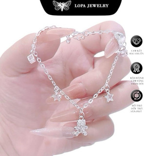 Lắc tay bạc LoPa dáng gấu hộp vuông dáng nhẹ nhàng sang chảnh cute LoPa