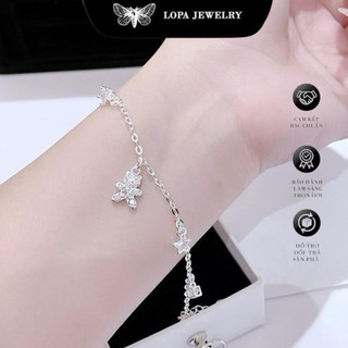 Lắc tay bạc LoPa dáng gấu hộp vuông dáng nhẹ nhàng sang chảnh cute LoPa