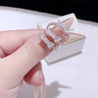 Nhẫn bạc nữ dáng nơ đá xinh,viền đá  bac ta  LoPa, SK15  cá tính điệu đà, Kỷ niệm, xinh xắn , trang sức , phụ nữ