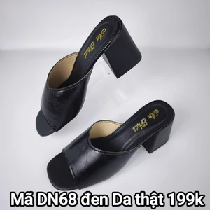 Dép nữ cao gót da thật cao cấp mã DN68 7cm dép da trung niên