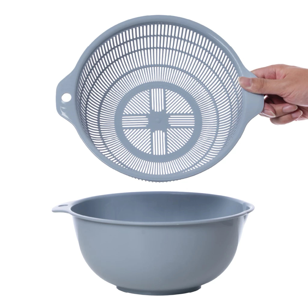 Bộ chậu rổ tròn Hokori nhựa Việt Nhật, Bộ thau rổ nhựa Mã SP:2375/2376 - Chính hãng Việt Nhật AMIZIN