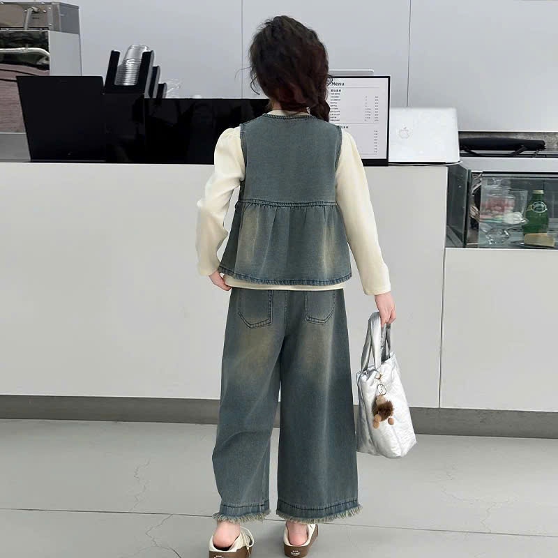 Set jeans nơ 3 chi tiết cho bé gái size đại BEESHOP D25079