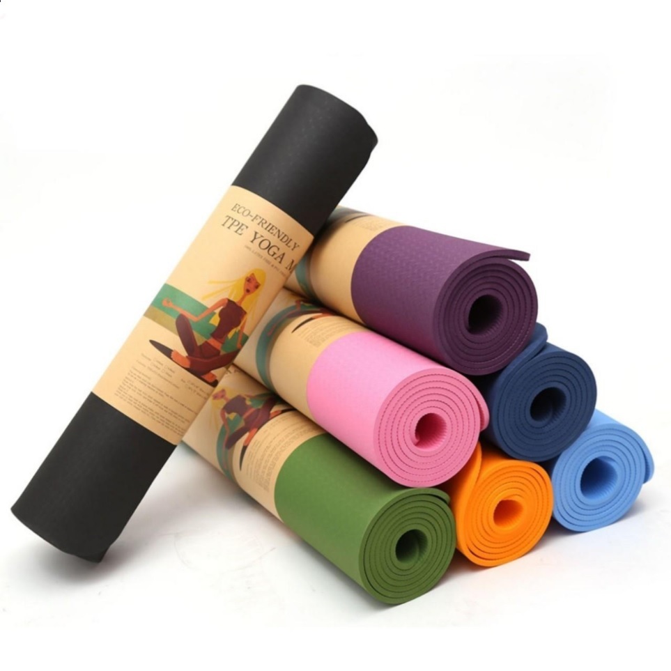 Thảm Yoga Có Kẻ Định Tuyến Dày 8mm 1 Lớp - Hỗ trợ tập luyện chuẩn dáng, Êm ái, Chống Trơn