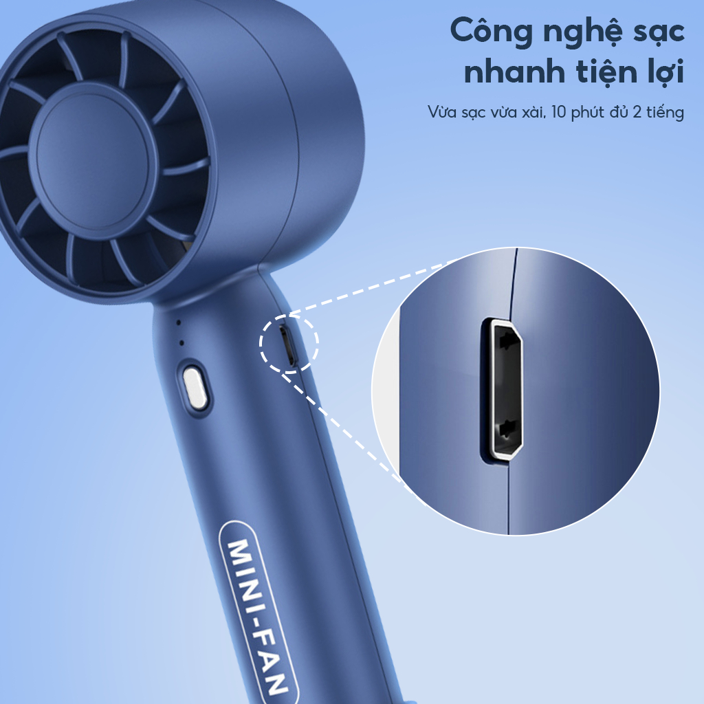 Quạt Cầm Tay Mini T10 Siêu Mát, Với 3 Tốc Độ Gió Làm Giá Đỡ Điện Thoại Lại Pin Khủng Có Thể Sạc Nhiều Màu Sắc