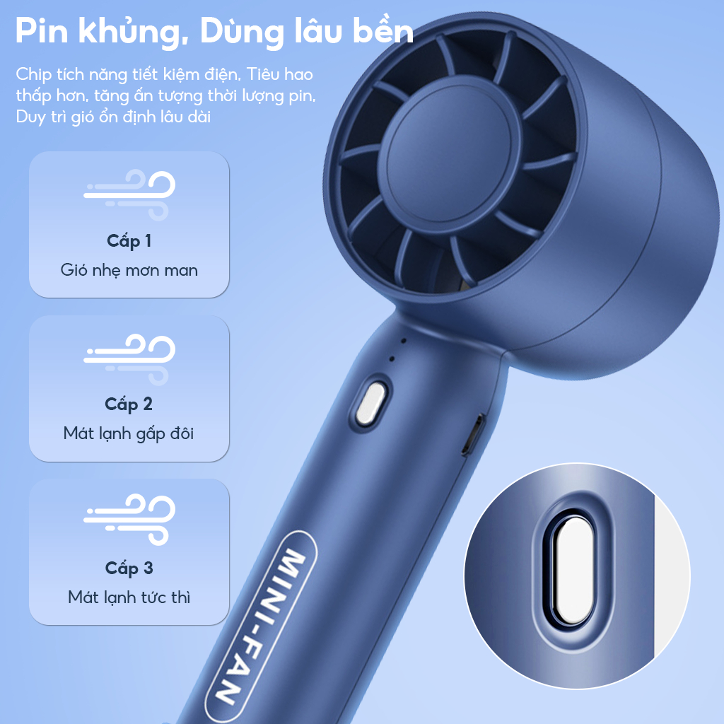 Quạt Cầm Tay Mini T10 Siêu Mát, Với 3 Tốc Độ Gió Làm Giá Đỡ Điện Thoại Lại Pin Khủng Có Thể Sạc Nhiều Màu Sắc
