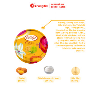 Bánh Waffles Belgi Collection Hộp Thiếc Vàng Quà Tặng Cao Cấp Tràng An Thơm Ngon Sang Trọng 348g THÙNG 8 HỘP
