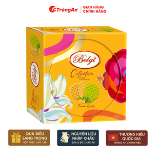 Bánh Waffles Belgi Collection Hộp Thiếc Vàng Quà Tặng Cao Cấp Tràng An Thơm Ngon Sang Trọng 348g THÙNG 8 HỘP