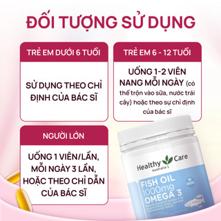Dầu cá Fish Oil 1000mg Omega 3 Healthy Care Extaste hộp 400 viên giúp tăng thị lực và hỗ trợ trí não