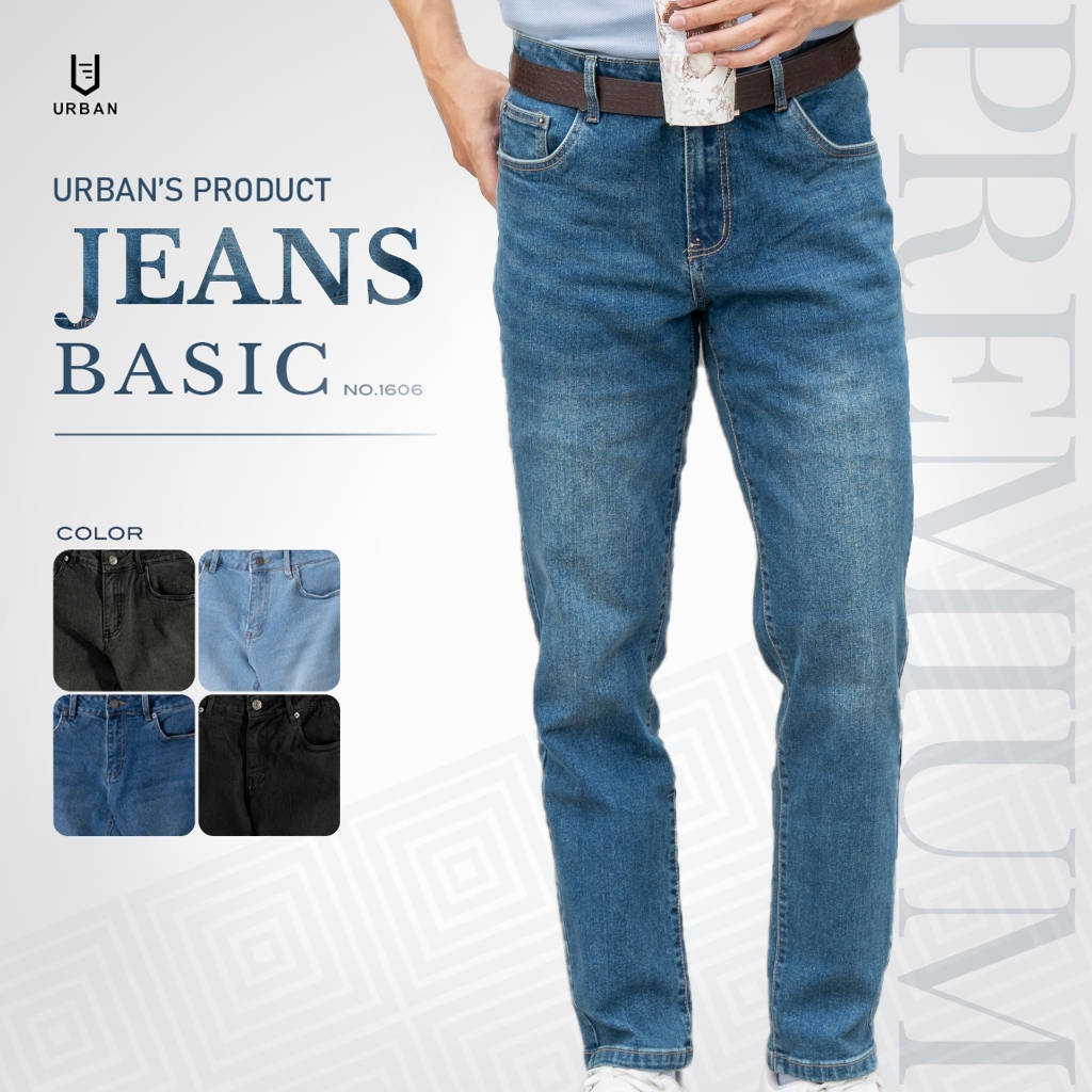Quần Jean nam URBAN Co Giãn, dáng basic Slim không ôm ,Không Bai