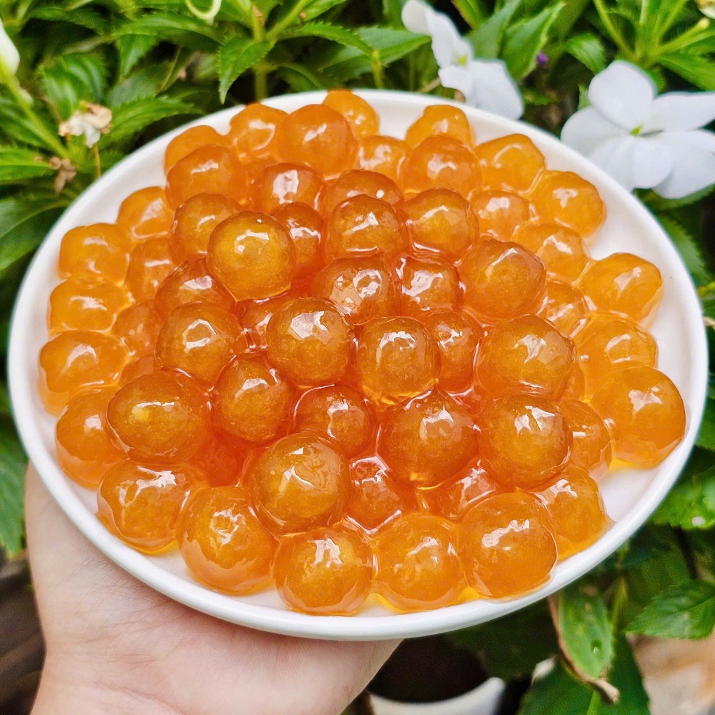 Trân châu hoàng kim KHỔNG LỒ LONG PHÚ gói 1kg - Topping nguyên liệu trà sữa, chè.
