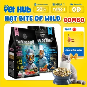 Combo 2 Gói Hạt Bite of Wild F42, B45, P42, K42 Mix Topping Cao Cấp Cho Mèo Đạm 45% Không Ngũ Cốc