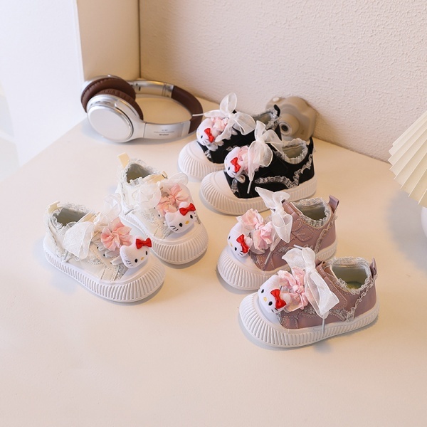Giày thể thao cho bé gái mùa xuân và mùa thu Hellokitty ngọt ngào nhẹ nhẹ và dễ thương