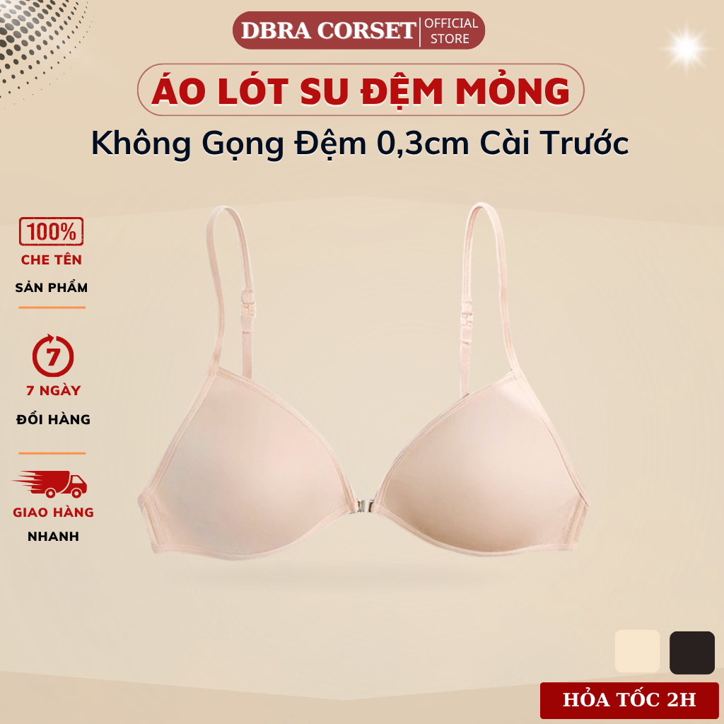 Áo Ngực Không Gọng Đệm Mỏng 0,3cm Cài Trước Co Giãn Thấm Hút Mồ Hôi DBRA CORSET AV.58