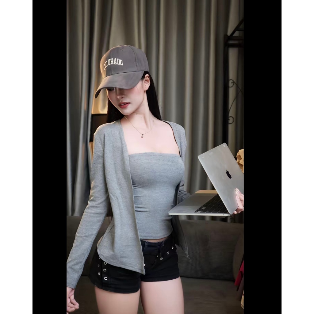 Áo cadigan khoác ngoài vải zip không cúc mỏng nhẹ, áo thu đông TAM A75