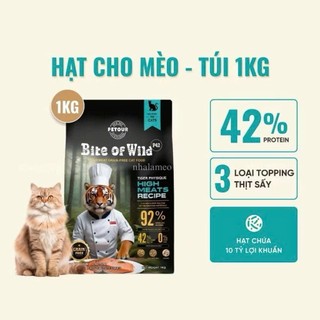 Combo 2 Gói Hạt Bite of Wild F42, B45, P42, K42 Mix Topping Cao Cấp Cho Mèo Đạm 45% Không Ngũ Cốc