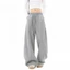 Quần Nỉ Nữ 2 Da Xám Tiêu Cạp Chun Suông Ống Rộng Lưng Cao Quần Nỉ Unisex Ôm Eo Tôn Dáng BIGSIZE BEU