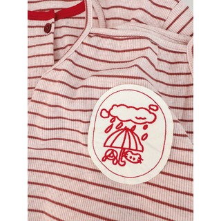 Set Áo khoác cardigan và áo dây bé gái kẻ sọc màu đỏ phong cách Hàn D1210 Bí Ngô Nhỏ