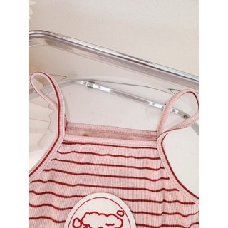 Set Áo khoác cardigan và áo dây bé gái kẻ sọc màu đỏ phong cách Hàn D1210 Bí Ngô Nhỏ