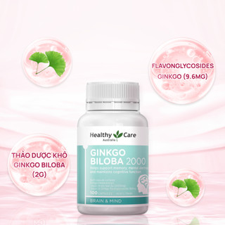 [CHÍNH HÃNG] Viên uống bổ não HealthyCare Ginkgo Biloba 100 viên hoạt huyết dưỡng não hỗ trợ trí nhớ