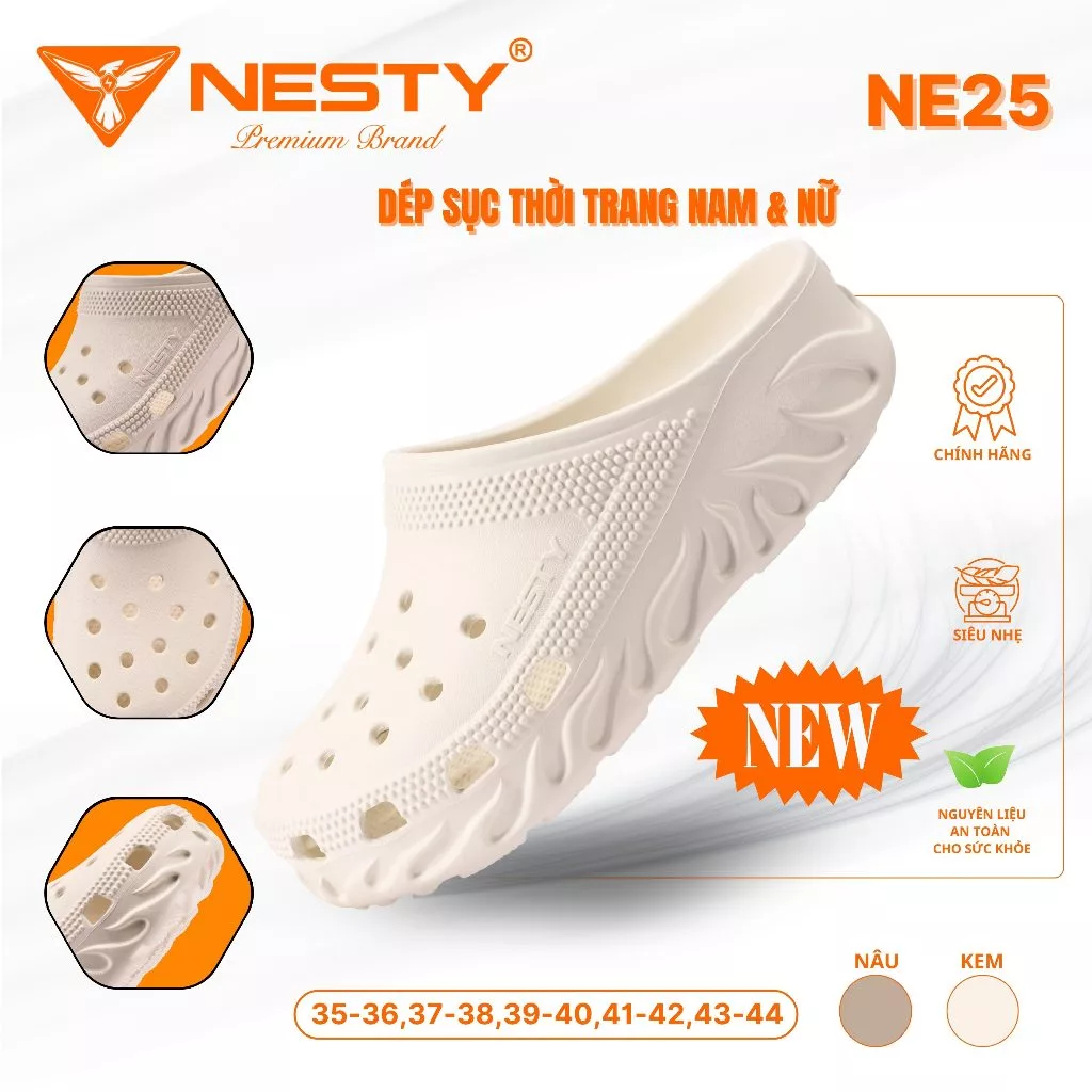 [NE25] Dép Sục Biểu Tượng Ngọn Lửa Thương Hiệu NESTY Mã NE25 Đế Cao 4cm ...