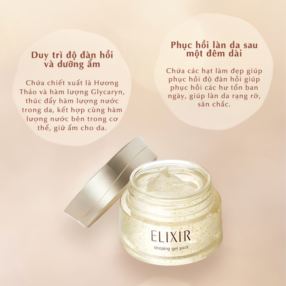 COMBO Mặt nạ ngủ phục hồi độ ẩm Elixir Superieur Sleeping Gel Pack W 105g + Gel rửa mặt Elixir Clarifying Warm Cleanser