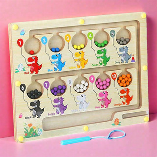 Đồ Chơi Trí Tuệ Khủng Long Sắc Màu Cho Bé - Phát Triển Tư Duy, Vận Động Tinh, Giáo Dục Sớm Montessori - Bảng Nam Châm Gỗ