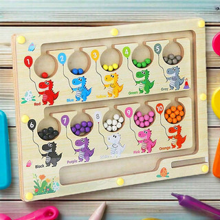 Đồ Chơi Trí Tuệ Khủng Long Sắc Màu Cho Bé - Phát Triển Tư Duy, Vận Động Tinh, Giáo Dục Sớm Montessori - Bảng Nam Châm Gỗ